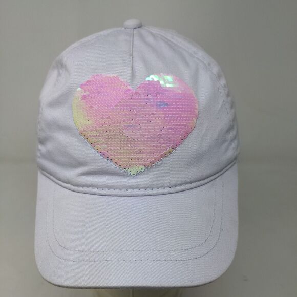 OshKosh B'Gosh Girls Strapback Hat Purple Size 8-12 Bling Sparkly Heart - Picture 2 of 10
